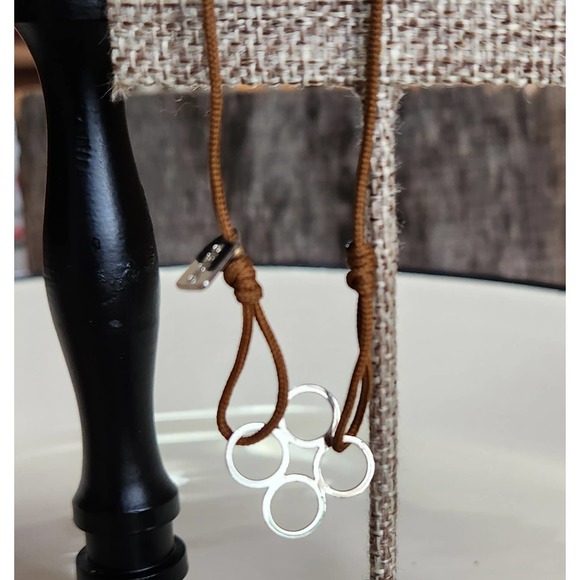 SBDS Cord Charm Bracelet with Silver Tone Connecting Circles & Magnetic Closure - Picture 2 of 7